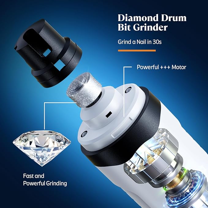 YABIFE Whisper Quiet Dog Nail Grinder, Dog Nail Trimmers Kit for Grooming, Electric Pet Nail File, Dual Lights for Quick Location, 2 Speeds, for Puppy, Small Medium Large Dogs and Cats