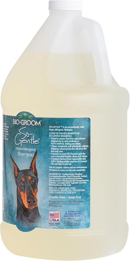 Bio-Groom So-Gentle Hypoallergenic Dog Shampoo - Tearless, Cat & Dog Bathing Supplies, Puppy Shampoo for Gentle Skin, Cruelty-Free, Made in USA, Tear-Free Dog Products - 1 Gallon