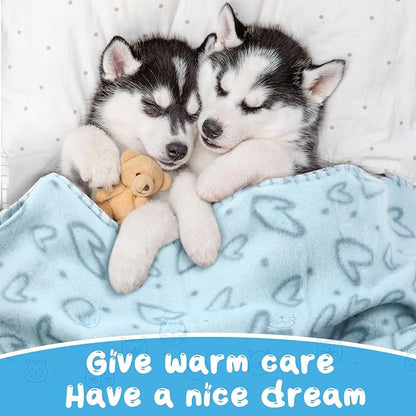 Eccliy 20 Pcs Puppy Blanket Pet Soft Fleece Dog Blankets Warm Felt Throw Sleep Mat Bed Covers for Doggie Puppy Pet Dogs Cat, 20 Styles(23.6 x 27.6 Inch,Mix)