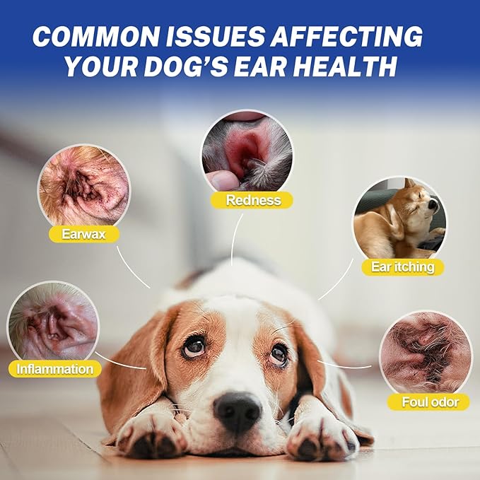 Ear Powder for Dogs Plucking,Dog Ear Infection Treatment with 5.5 Inch Tweezers Curved,Removal Ear Hair Powder,Soothes Itchy Ears & Relieve Scratching