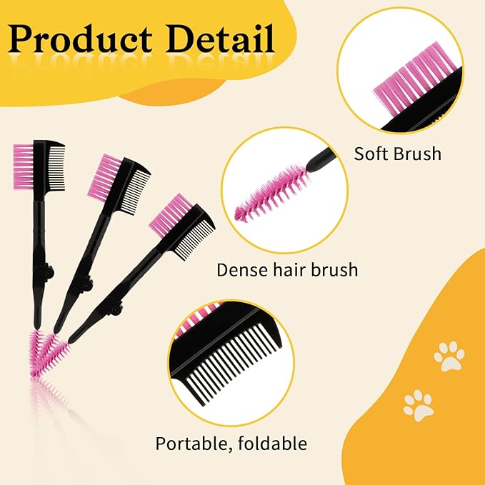 3 Pcs Dog Grooming Set - Tear Stain and Eye Cleaning Combs for Small Pets, Removing Crust, Mucus, and Flea Debris