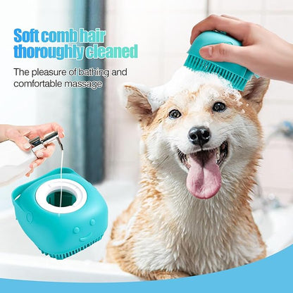 4-Piece Rubber Pet Grooming Kit for Dogs and Cats - Gentle Deshedding Brush & Massage Gloves, Suitable for Short & Long Hair, Bathing and Shedding Toolï¼3 * Blue+Greenï¼