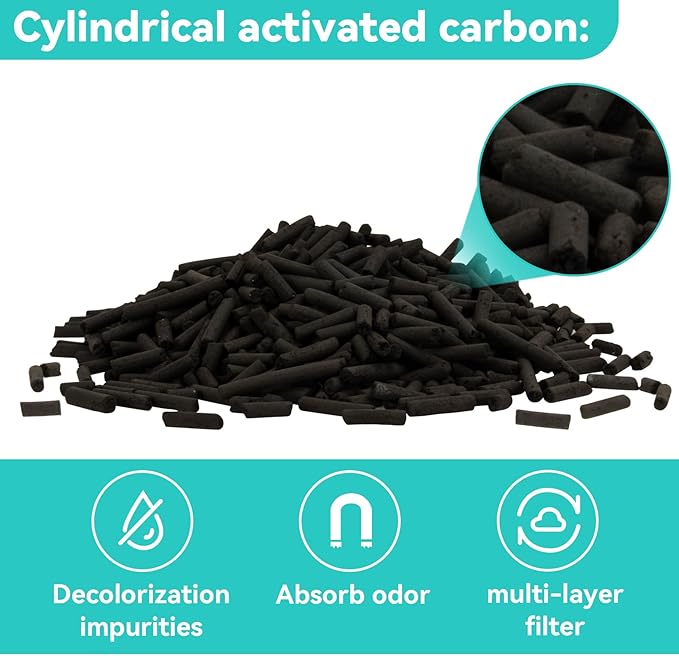 Sukh Activated Carbon Pellets - Activated Charcoal Bulk Carbon for Aquarium Charcoal Pellets for Waterbox Aquariums Pond Fish Tank (1.9, Pounds)