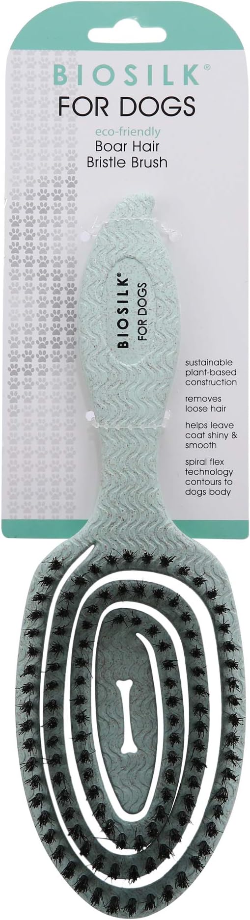 for Dogs Eco-Friendly Boar Hair Bristle Brush in Mint Green | Easy to Hold Ergonomic Handle Dog Brush for Shedding | Best Pet Brush for Dog Grooming