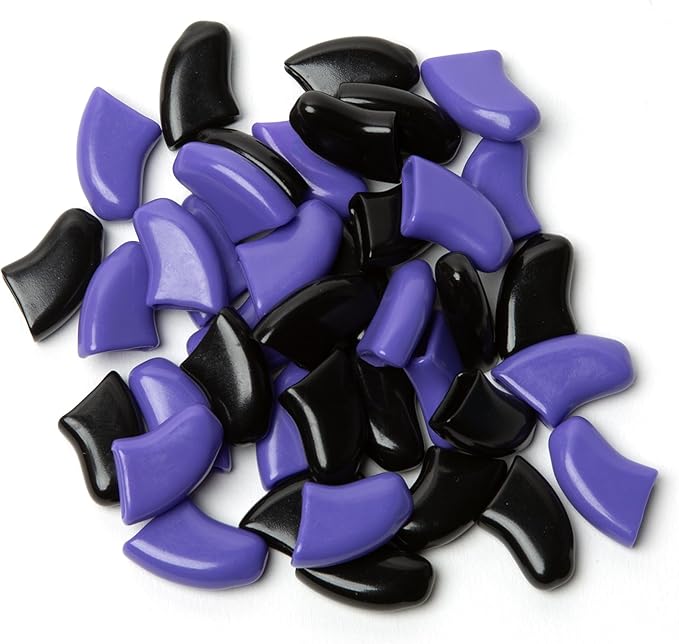 Soft Claws Nail Caps for Dogs with Non-Slip Design Made in USA - 40 Dog Nail Covers for Long-Lasting Protection of Floors and Furniture - Halloween (Black & Purple), XXL