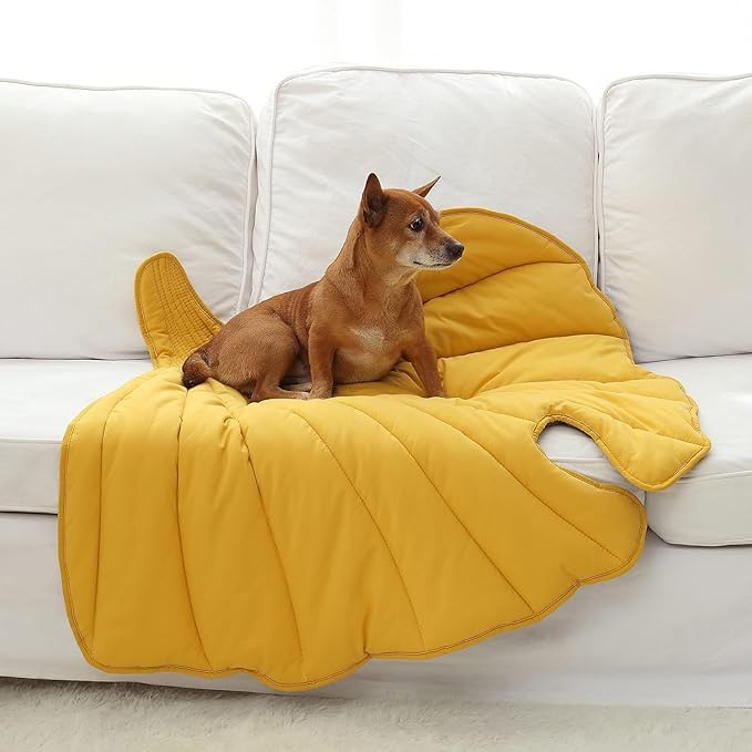 50x45 Inch Leaf Shaped Cotton Dog Blanket, Extra Large Pet Blanket for Small Medium Large Dogs, Machine Washable Puppy Mat for Couch Protection, Soft Plush Dog Bed for Furniture, Sofa, Floor