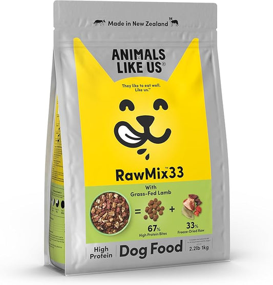 RawMix33 Premium Freeze-Dried Raw Grass-Fed Lamb Recipe Dog Food, Protein Rich, Includes Kibble, Non-GMO, No Wheat or Corn, 2.2 lbs