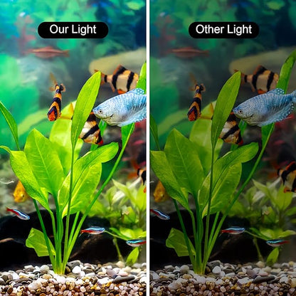 WEAVERBIRD Aquarium Light M3 Fan Shape Fish Tank LED Light 5W 12 LED Planted Clip Lamp for 4-10Inch 6mm Thick Fish Tanks