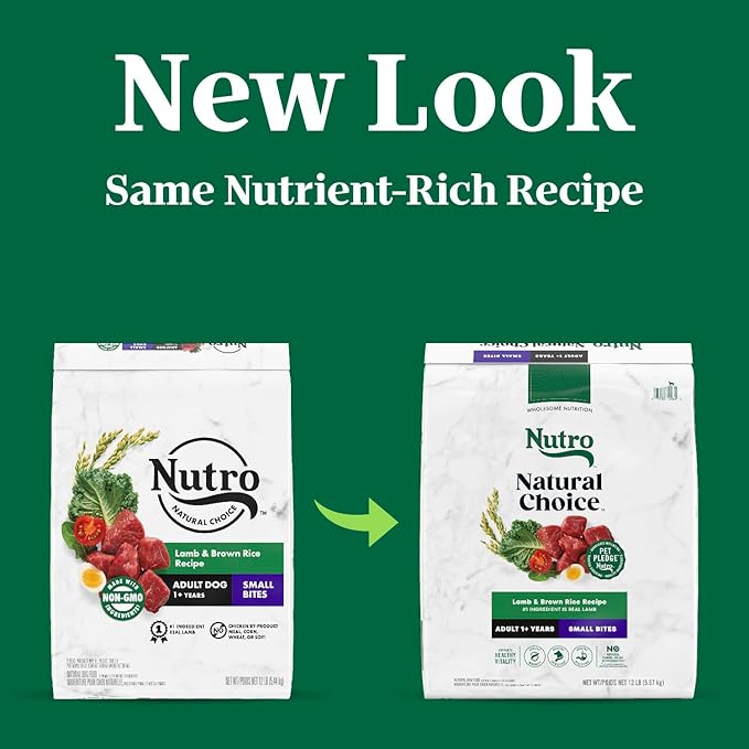 Nutro Natural Choice Small Bites Adult Dry Dog Food, Lamb and Brown Rice Recipe, 12 lbs.