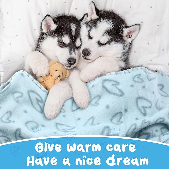 Eccliy 20 Pcs Puppy Blanket Pet Soft Fleece Dog Blankets Warm Felt Throw Sleep Mat Bed Covers for Doggie Puppy Pet Dogs Cat, 20 Styles (39 x 35 Inch,Mix)