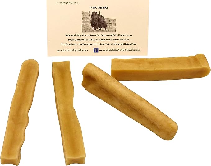 Yak Snak Dog Chews - All Natural Hard Cheese Himalayan Dog Treats - Long Lasting Dog Chews, Made from Yak Milk, Small, Medium, Large & Extra Large Sizes (Medium 4-Pack)