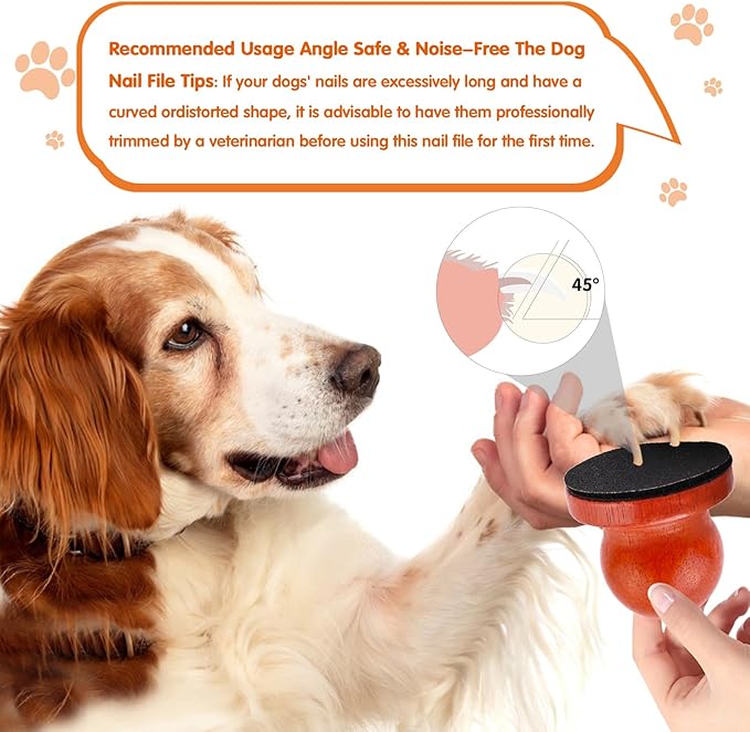 Dog Nail File Dog Scratch Board for Nails Wooden Handicraft Cat Dog Nail Scratch Pad with 4 Pcs Replaceable Sandpaper Dog Trainning Accessories Stress Free Nail Filing for Dogs(Caramel)