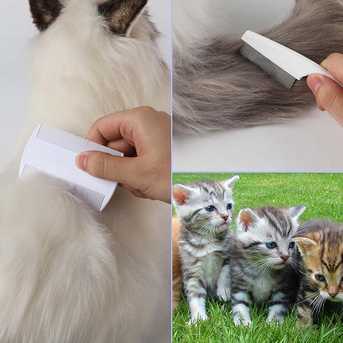 4pcs Pet Grooming Comb Kit, Magic Pet Comb Fine Tooth Pet Comb Multifunctional Flea Comb for Cats and Dogs Pet Hair Comb Tear Stain Removal for Pet Cleaning Shedding Hair & Fur