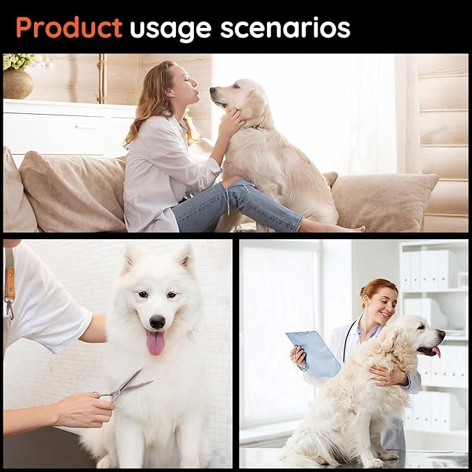 Dog Grooming Kit Dog Nail Trimmers with 3 Grinding Wheels Dog Nail Grinder/Clippers/Trimmers Super Quiet Rechargeable 6-speed Cat Nail Clipper for Large Medium Dogs Cats Small Animal Nail Care