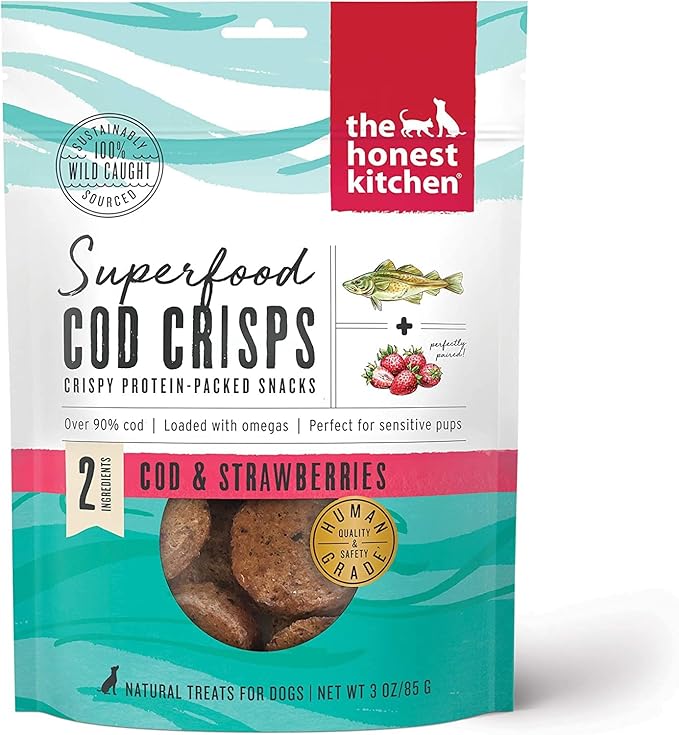 Aurora Pet Bundle Pack (3) Superfood Cod Crisps Cod & Strawberry Dog Treats with AuroraPet Wipes