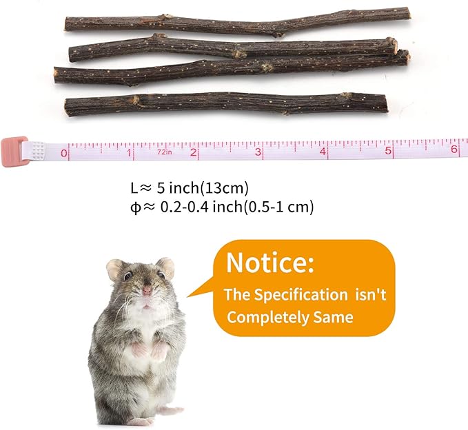 Natural Apple Sticks, 300g Treats Food for Small Animals, Chew Toys for Chinchilla Guinea Pigs Rabbit Squirrel Hamster Bunny