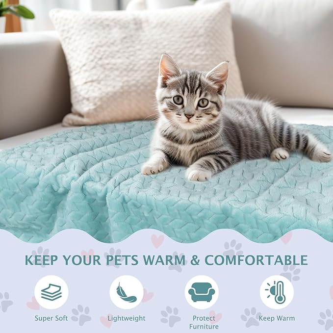 BVAGSS 6 Pack Small Dog Blanket, Super Soft Warm Pet Cover Blankets, Wheat Ears Print Puppy Fleece Flannel Blanket for Small Medium Dogs and Cats MW003