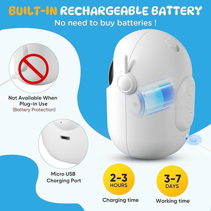 Cat Toys for Indoor Cats, Cat Laser Pointer Toy, Rechargeable Automatic Cat Toy with Timer & Speed Modes, Ideal Interactive for Cats Dogs Training and Exercise