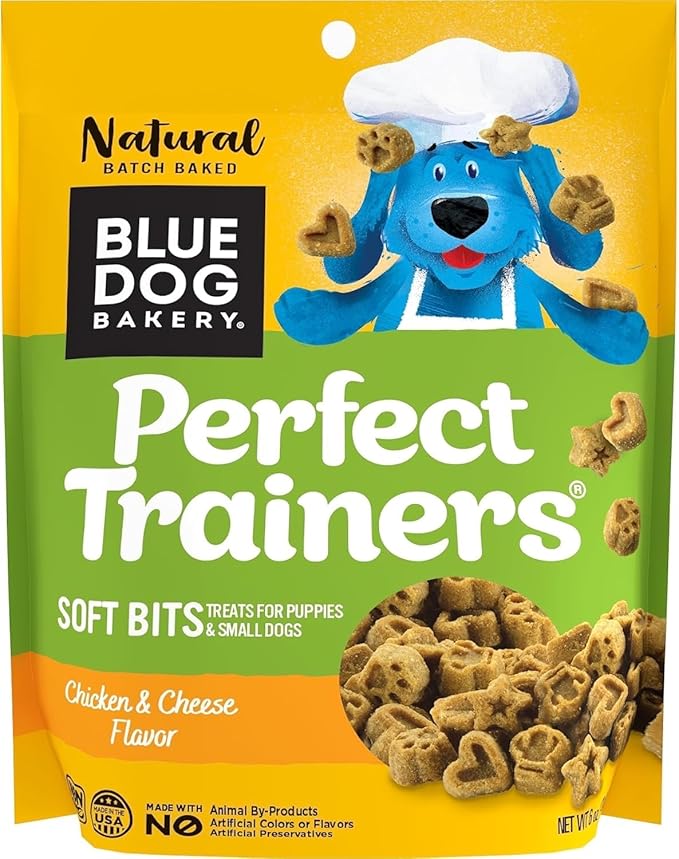 Blue Dog Bakery Natural Dog Treats, Perfect Trainers, Low Calorie Dog Training Treats, Chicken & Cheese Flavor, 6oz, 8 Count