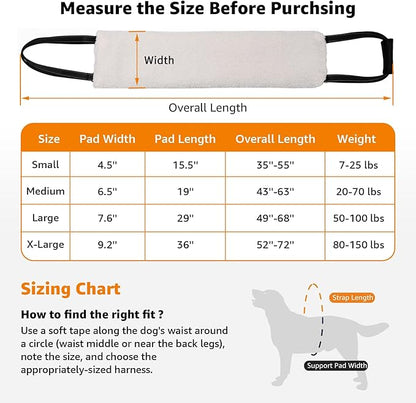 LOOBANI Portable Dog Sling for Back Legs, Hip Support Harness to Help Lift Rear for Canine Aid Old K9 Cruciate Ligament Rehabilitation
