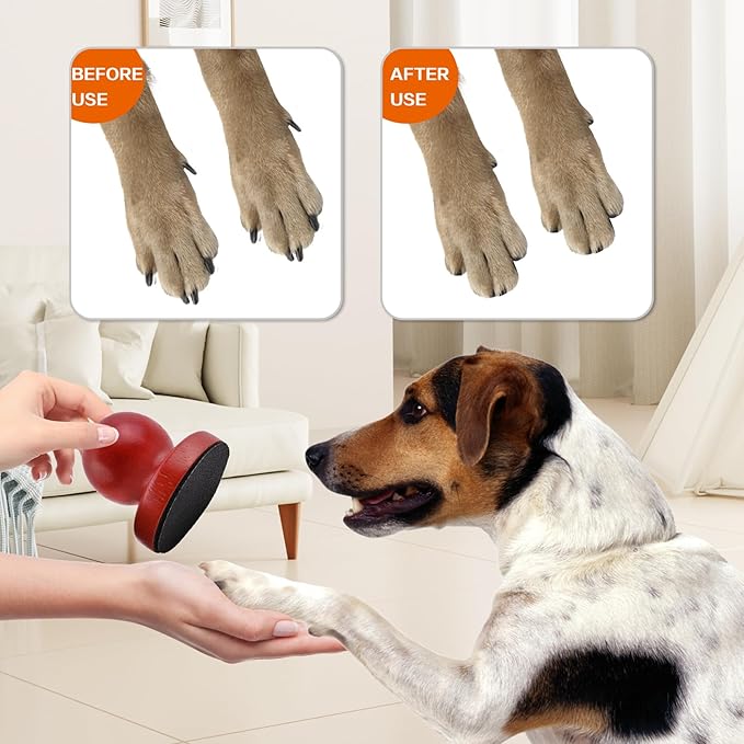 Dog Nail File Dog Scratch Board for Nails Wooden Handicraft Cat Dog Nail Scratch Pad with 4 Pcs Replaceable Sandpaper Dog Trainning Accessories Stress Free Nail Filing for Dogs(Chocolate)