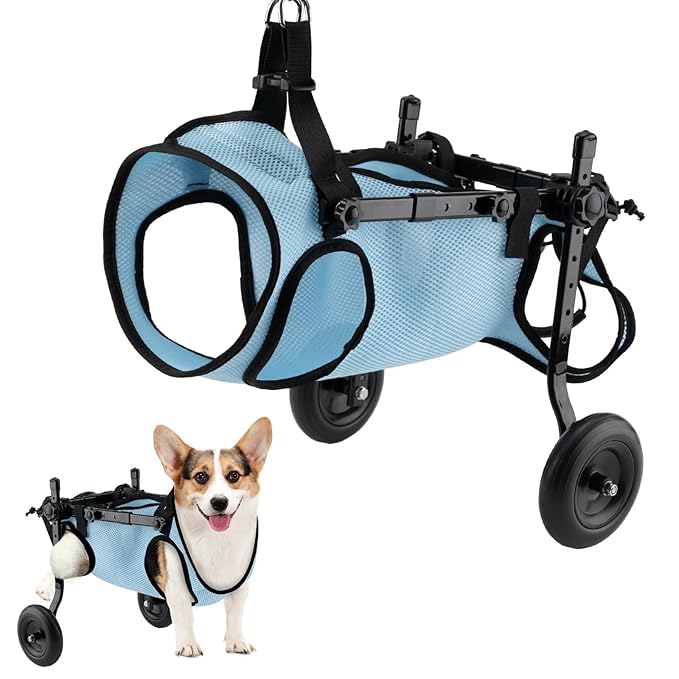 New Adjustable Small Dog Wheelchair for Back Legs, Walking Pets Dog Wheelchair, Doggy Wheelchair with Disabled Hind Legs, Mobility Aids for Small Pets Hind Limbs, Dog Carts with Wheels,Light Weight,XS