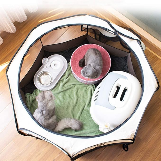 BODISEINT Portable Pet Playpen, Dog Playpen Foldable Pet Exercise Pen Tents Dog Kennel House Playground for Puppy Dog Yorkie Cat Bunny Indoor Outdoor Travel Camping Use