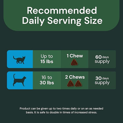 VetriScience Veterinary Strength Healthy Hip & Joint Chews - Cat Joint & Soft Tissue Health Supplement for Mobility - Clinical Strength Formula - Chicken Flavor - 60 Count