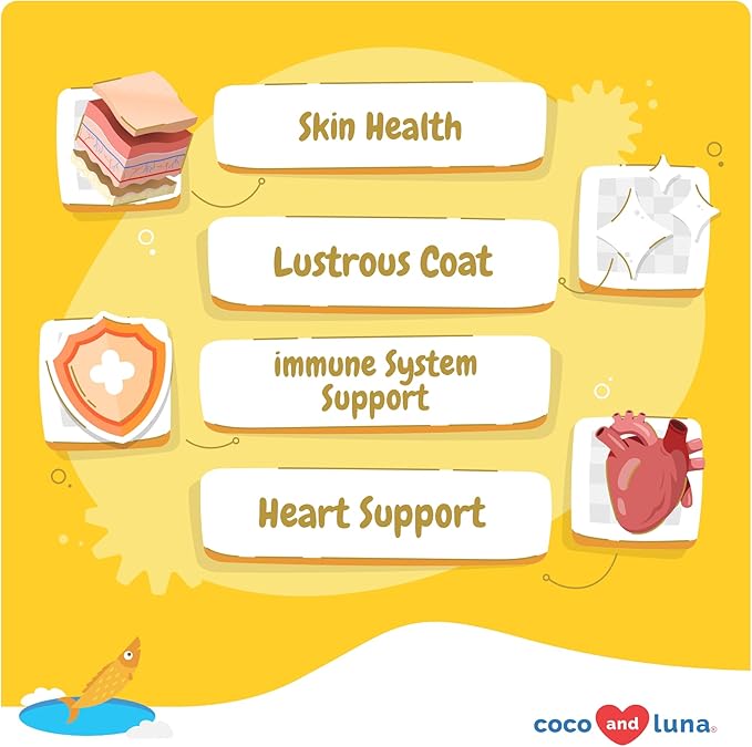 Omega 3 Fish Oil for Dogs - Skin & Coat Supplement with Cod Liver Oil, Algae, EPA & DHA Fatty Acids for Dog Shedding, Itch Relief, Hot Spots, Skin Allergy, Joint & Heart Support - 90 Soft Chews