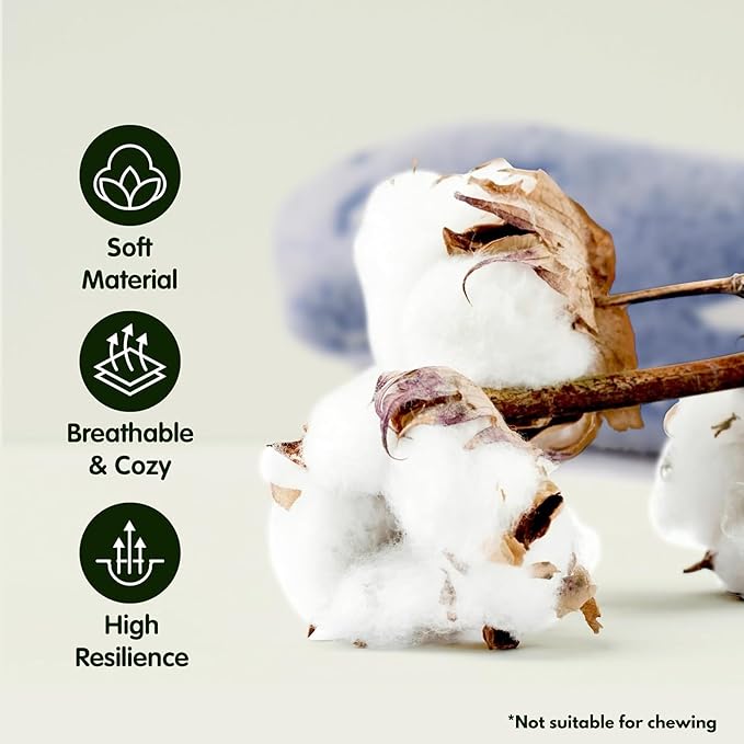 Dog Calming Pillow Glow in The Dark, Soft U-Shaped Pet Pillows for Dogs & Cats, Machine Washable, Dog Neck Pillow, Joint Relief, Better Sleep (Large, Blue)