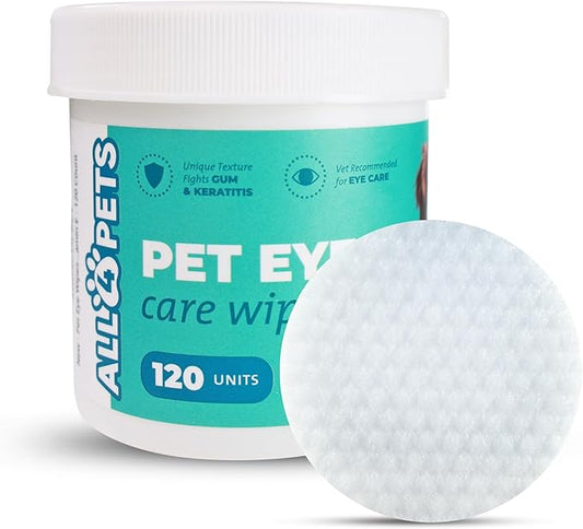 Dog Eye Wipes – 120 Pcs Soft Eye Wipes for Dogs and Cats – Natural Extracts Eye Care Balm for Pets – Easy to Use Dog Eye Wipes Tear Stain Remover for Sensitive Eyes – Hydrating Formula