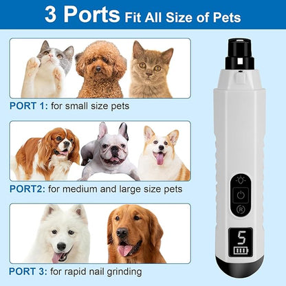 Silent Groom Pro Nail Grinder, 5 Speeds Dog Nail Grinder, Rechargeable Electric Pet Nail Trimmer File Toenail Grinder for Puppy Small Medium Large Breed Dogs & Cats