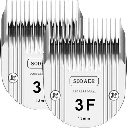 3F Detachable Pet Dog Grooming Clipper Ceramic Blade Compatible with Wahl Bravura .Chromadoï¼_reativaï¼_igura Dog Clippers for Dogs Groomingï¼_ize 3F Cut Length 1/2"(13mm), 2pack
