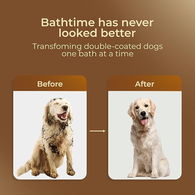 Natural Anti-Shedding & Coat-Softening Pet Shampoo, Gentle Anti Shedding Shampoo for Dogs & Cats, Reduces Shedding, Softens Fur - 8.45 Fl Oz Dog Shampoo for Shedding - Deshedding Dog Shampoo