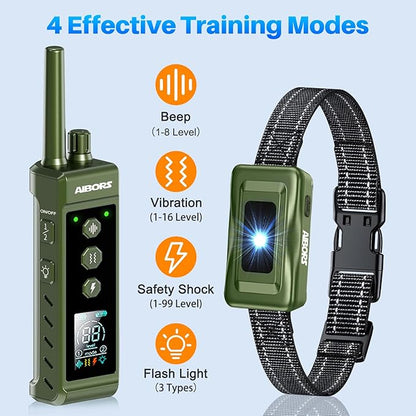 Dog Shock Collar - 4300FT Dog Training Collar with Remote,Shock-Lock,Light for Night Walks, Innovative IPX7 Waterproof with 4 Training Modes, Rechargeable E-Collar for 8-150 LBS