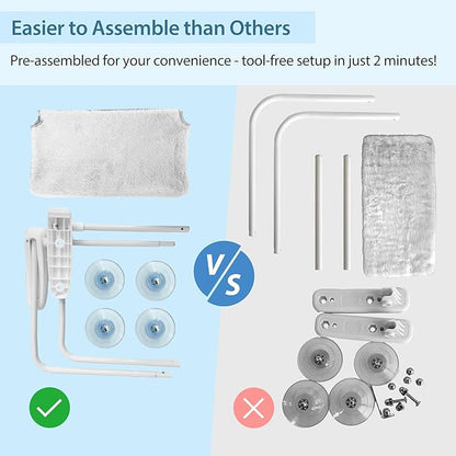 L&W BROS. Cat Window Perch Indoor Foldable Hammock with 4 Updated Suction Cups Easy to Assemble for Heavy Large Cats (M 1Pc)