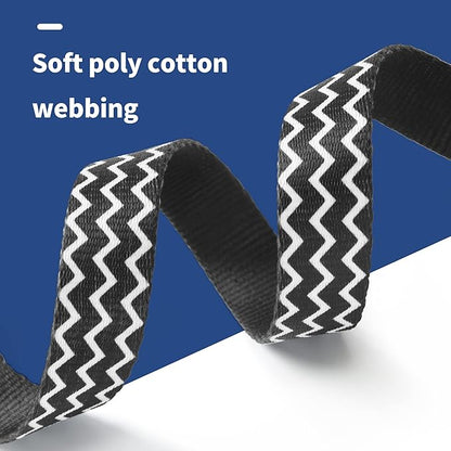 Mile High Life Dog Collar | Cute Puppy Collars | Lightweight Girl Dog Collar | Soft Boy Dog Collars | w Geometric Plaid Wave Line Pattern (Black Plaid, Large)