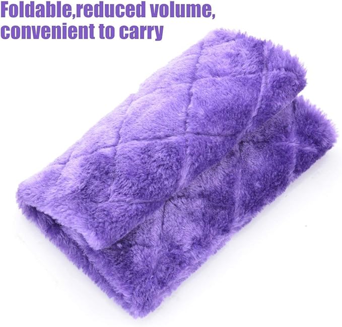 Winter Warm Bird Nest House Shed Hut Hanging Hammock Finch Cage Plush Fluffy Birds Hut Hideaway for Hamster Parrot Macaw Budgies Eclectus Parakeet Cockatiels Cockatoo Lovebird (S, Purple)