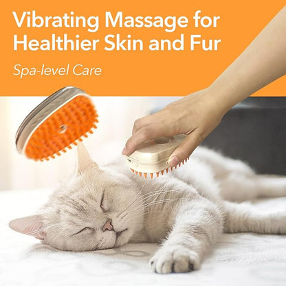 4-in-1 Pet Steam Brush, Nano Steamy Brush for Shedding, Hair Remover, Built-in Wood's Lamp, Dog Detangler Spray Dematting Brush, Cloud Care Water Brush for indoor Cats & Dogs (UV)
