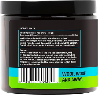 Super Snouts Joint Power – 60 Soft Chews – Joint Supplement for Dogs and Cats with Green Lipped Mussel Helps Ease Discomfort & Stiffness– Made in The USA