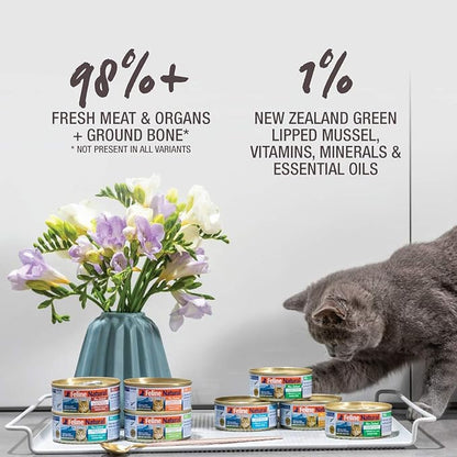 Feline Natural - BPA-Free & Gelatin Free Canned Cat Food - Beef & Hoki, 3oz (Pack of 24)