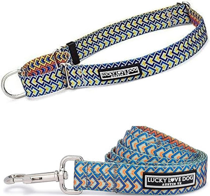 Lucky Love Dog Martingale Collar and Leash Set, Premium No Slip Collar for Male Dogs, Comfortable & Soft Martingale Dog Collars, Great for Whippets, Greyhounds, and More (Murphy, Large - Combo)