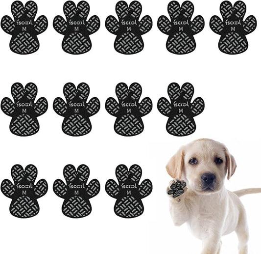 Paw Protection Anti-Slip Handle Prevents Your Dog from Slipping on Hardwood Floors,Perfect for hot Roads,Disposable self Adhesive Dog Shoes Boots Socks Replacement 24pcs (M)