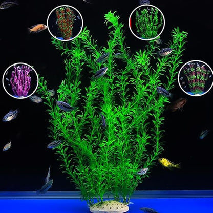 2-Pack Aquarium Plant Aquarium Decor Plastic Plants Extra Large 21 Inches Artificial Long Fish Tank Plants Tall Fish Tank Decorations Artificial Green Water Plants (Green)