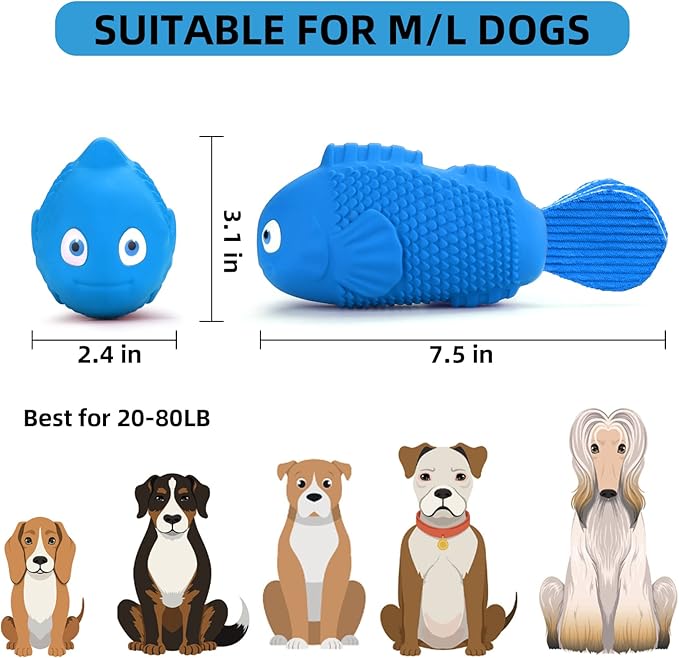 WinTour Dog Chew Toys for Aggressive Chewers, Squeaky Dog Toys, Almost Indestructible Dog Toys for Aggressive Chewers, Durable Tough Dog Toys for Medium Large Breed Dogs with Bacon Flavor