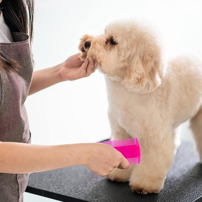 Double Sided Fine Tooth Comb for Adults Dog Cat Pet's Long, Short, Fine, Thick Hair(4 Pack)