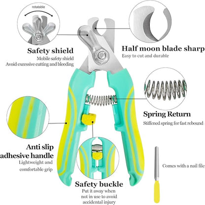 Dog & Cat Pets Pet Nail File, Dog & Cat Nail Clippers and Trimmers, Dog & Cat Nail Trimmers, Pet Nail Clipper with Safety Lock to Avoid Over Cutting, Perfect Grooming Tool