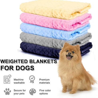 LaSyL Weighted Blanket for Pets | Thunder Blanket for Dogs Anxiety | Premium Soft Minky | Relaxation & Calming & Anti Anxiety | Used in Car, Bed, Couch | Dark Blue, Washable Medium 32" L x 40" W
