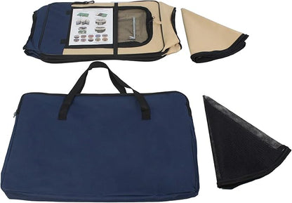 EliteField 2-Door Soft Pet Playpen (2 Year Warranty), Exercise Pen, Multiple Sizes and Colors Available for Dogs, Cats and Other Pets (30" x 30" x 20"H, Navy Blue+Beige)