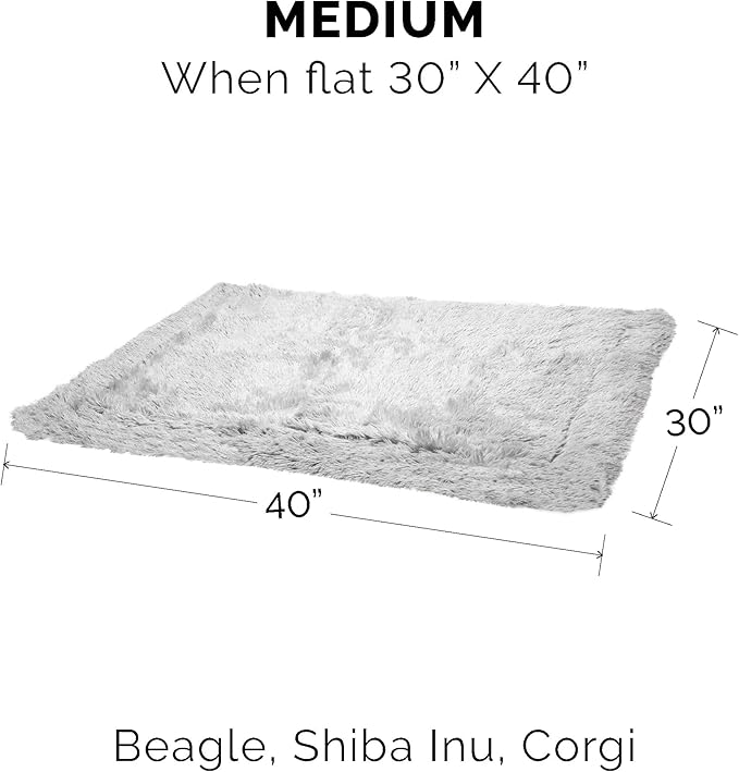 Furhaven Waterproof Throw Blanket for Dogs & Indoor Cats, Washable - Shaggy Plush Calming Long Faux Fur & Velvet Dog Blanket - Mist Gray, Medium